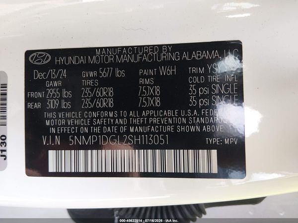 2025 HYUNDAI SANTA FE SE