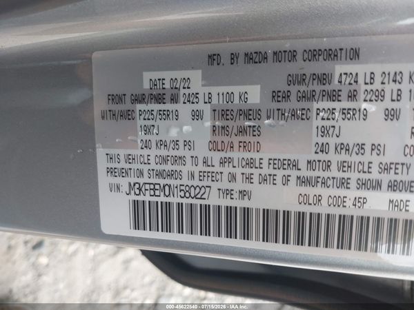 2022 MAZDA CX-5 2.5 S PREMIUM PLUS