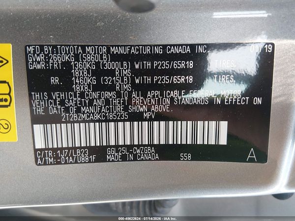 2019 LEXUS RX 350 350 Standard