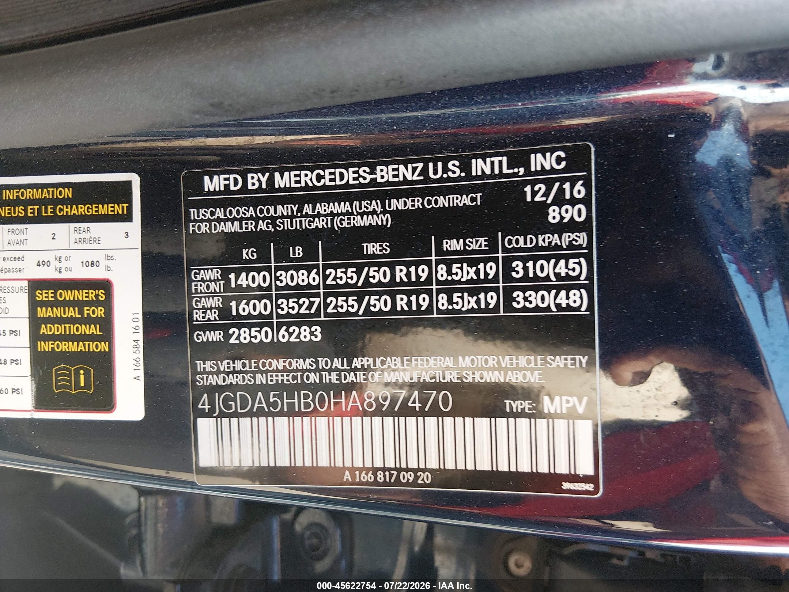 2017 MERCEDES-BENZ GLE 350 4MATIC
