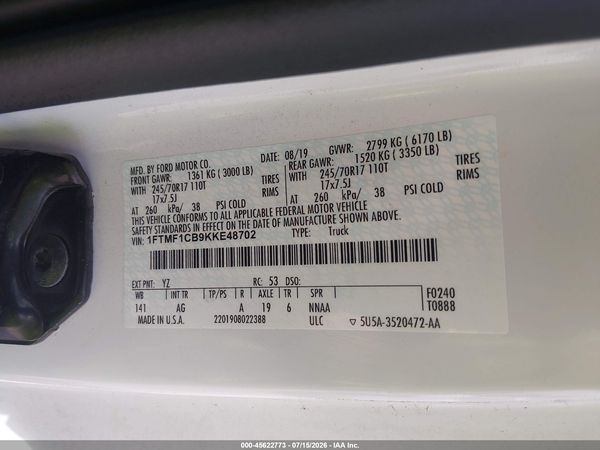 2019 FORD F-150 XL
