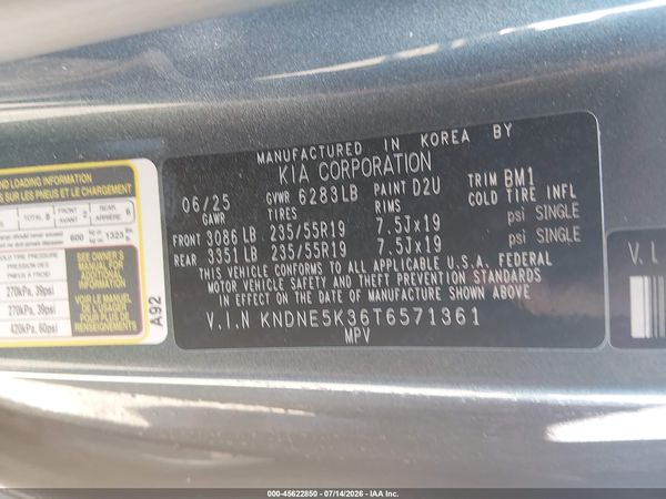 2026 KIA CARNIVAL MPV SX