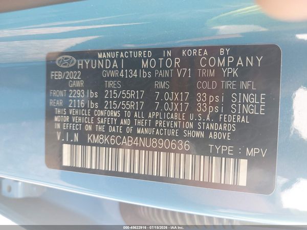 2022 HYUNDAI KONA SEL