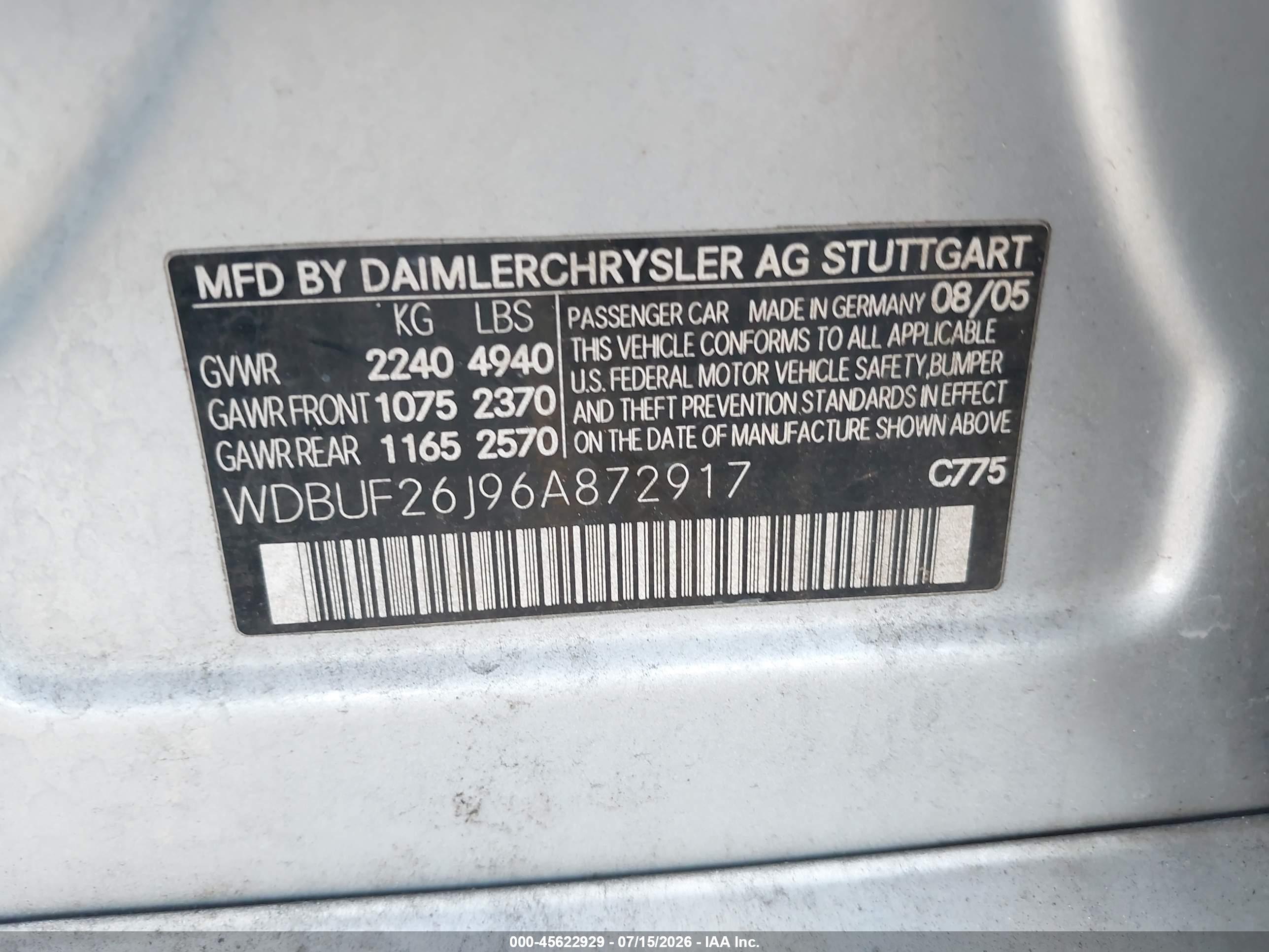 2006 MERCEDES-BENZ E 320 CDI E320 CDI