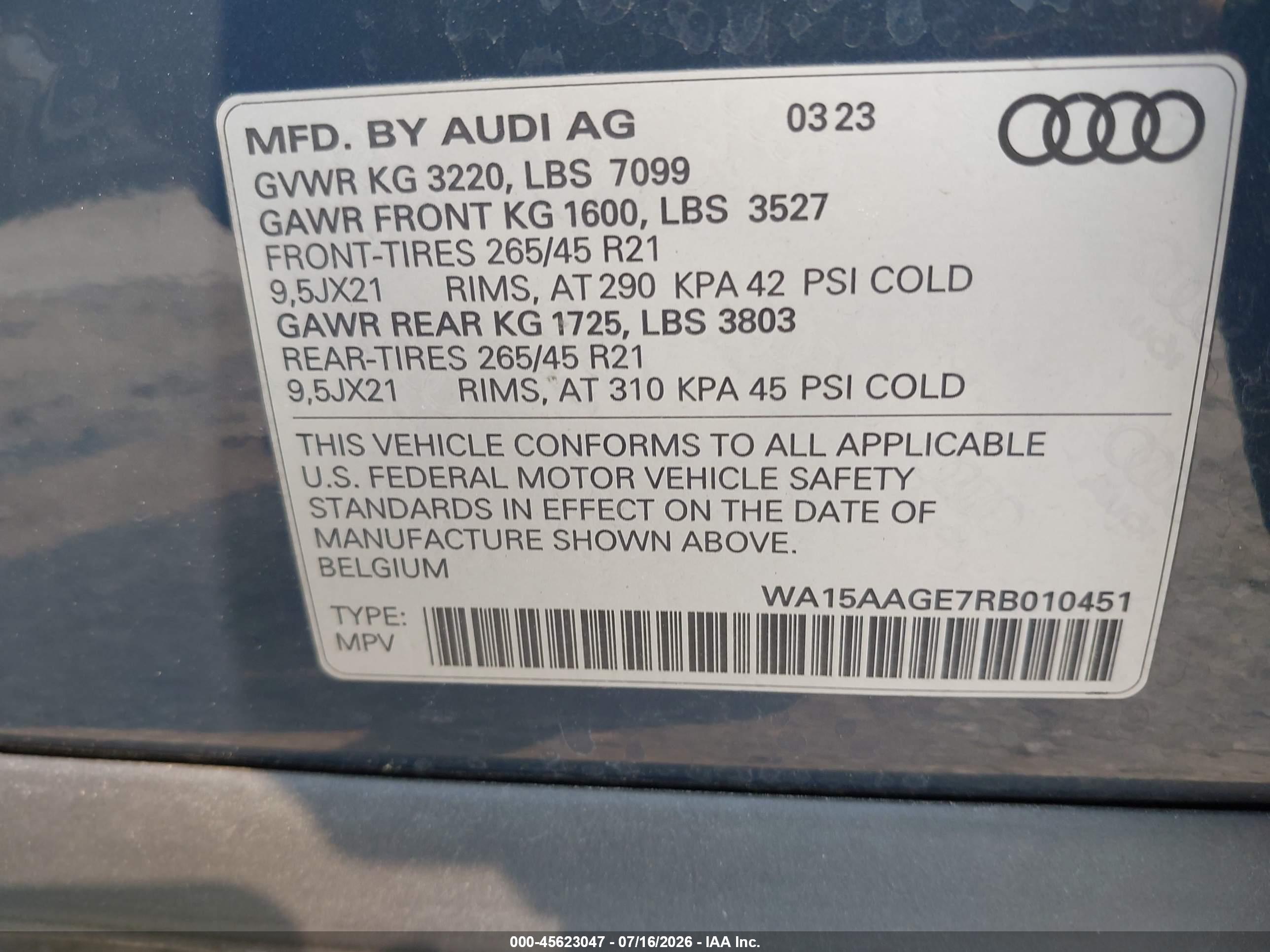 2024 AUDI Q8 E-TRON PREMIUM PLUS QUATTRO