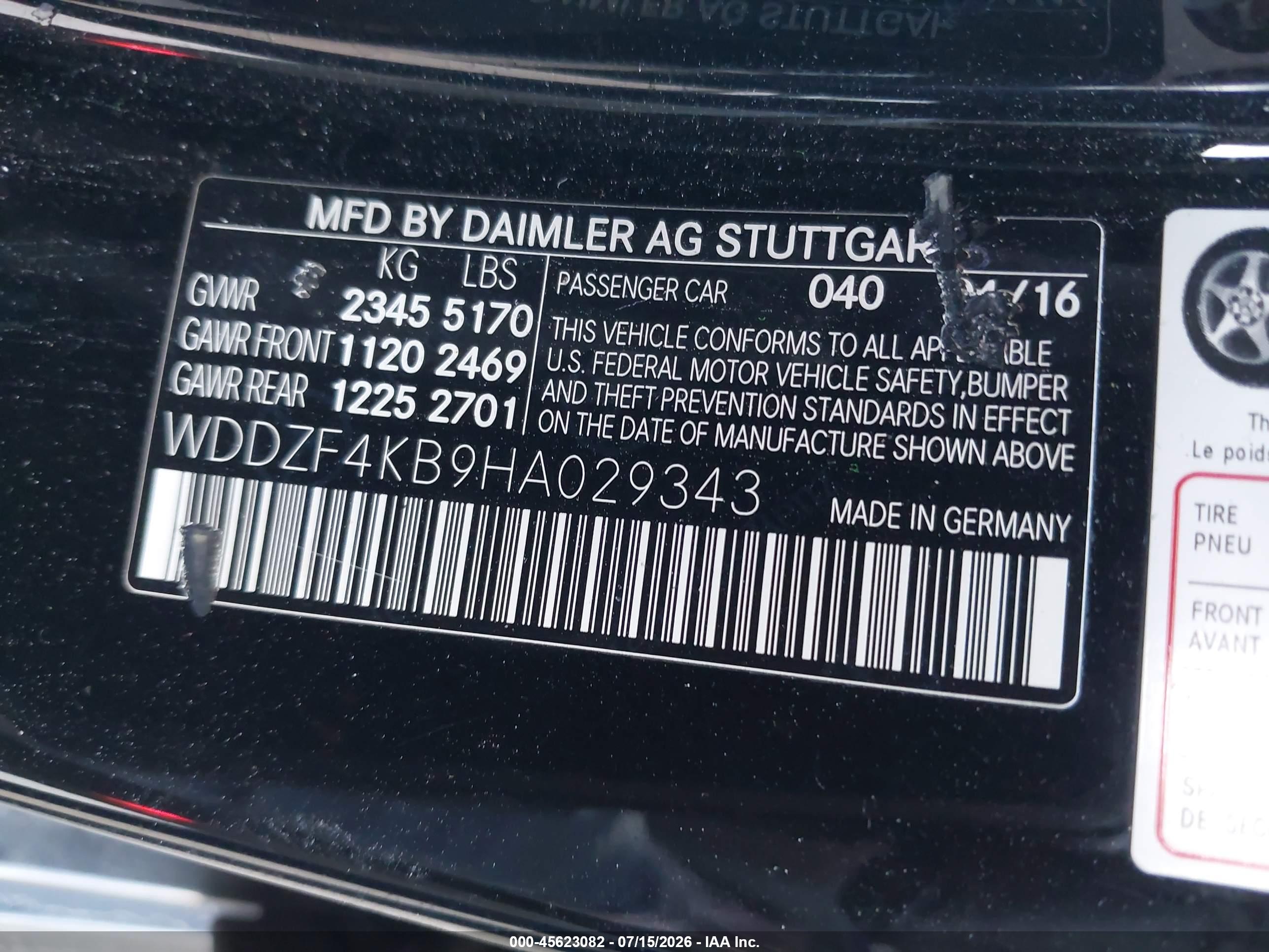 2017 MERCEDES-BENZ E 300 4MATIC