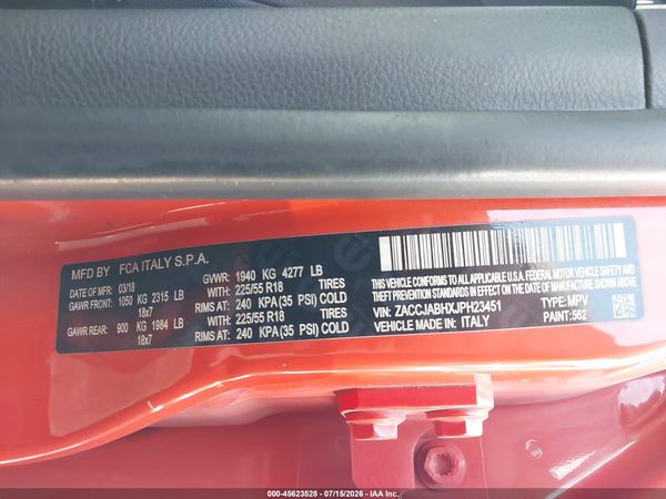 2018 JEEP RENEGADE ALTITUDE FWD