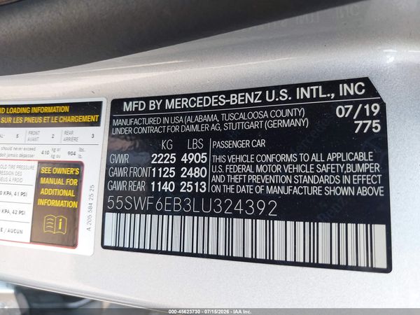 2020 MERCEDES-BENZ AMG C 43 4MATIC