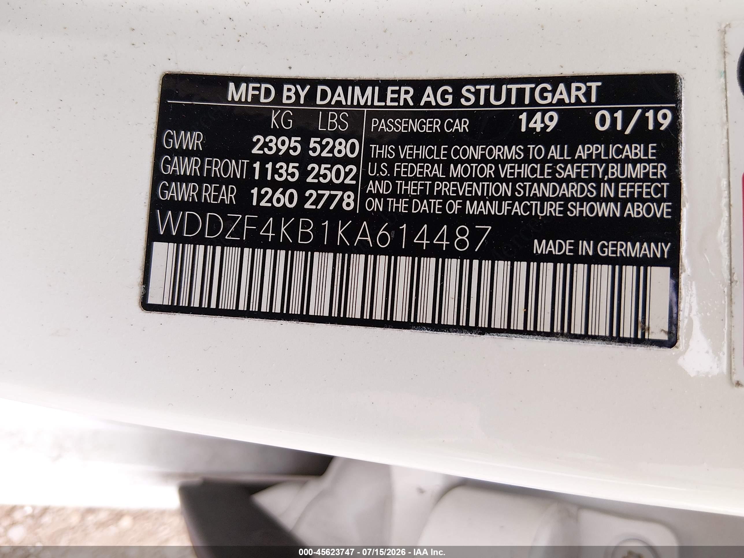 2019 MERCEDES-BENZ E 300 4MATIC