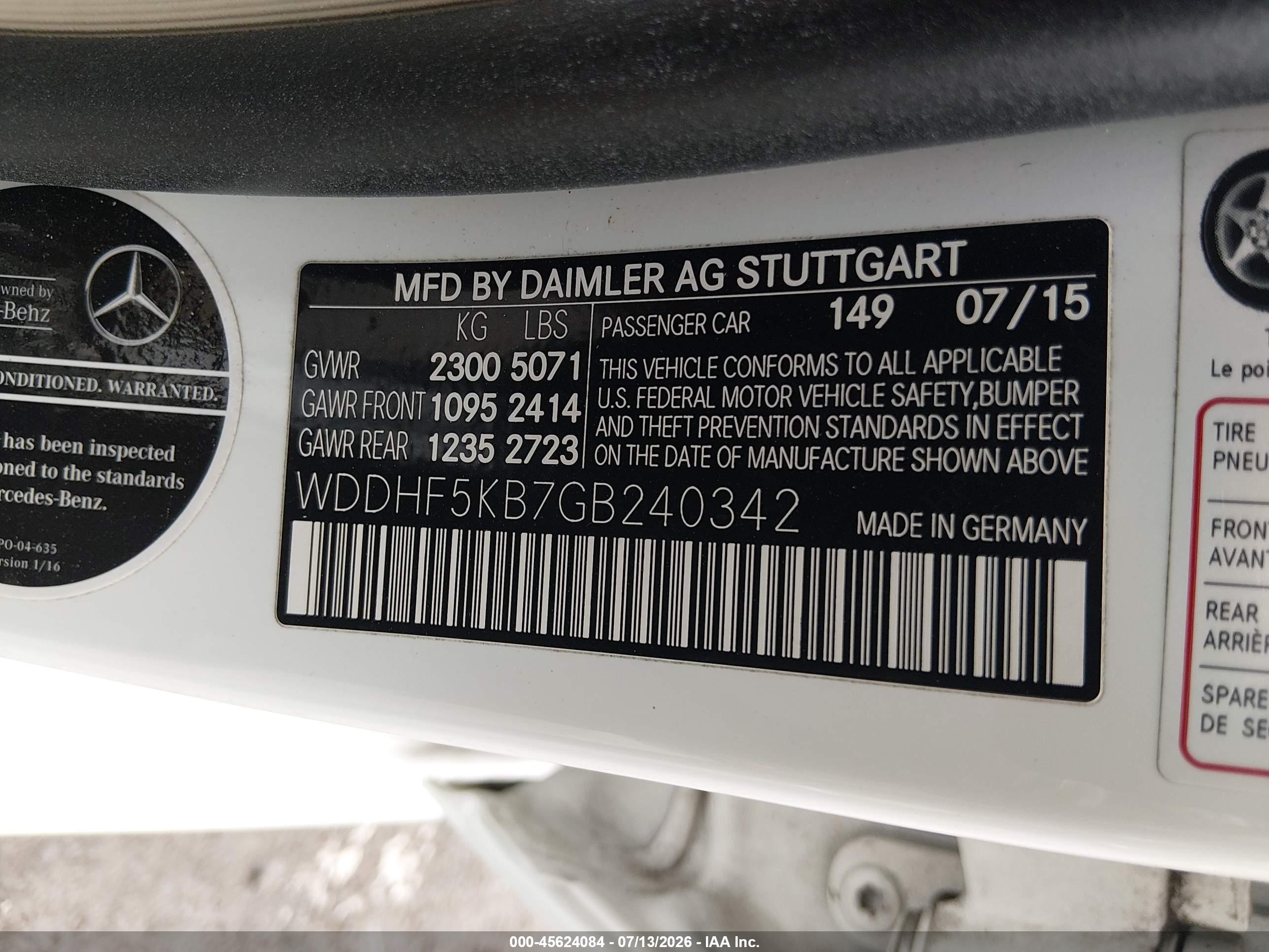 2016 MERCEDES-BENZ E 350 E350
