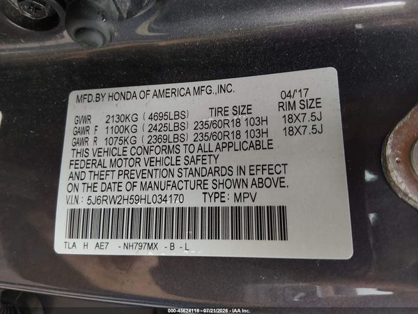 2017 HONDA CR-V EX