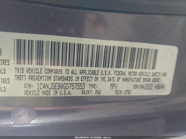 2016 JEEP COMPASS LATITUDE