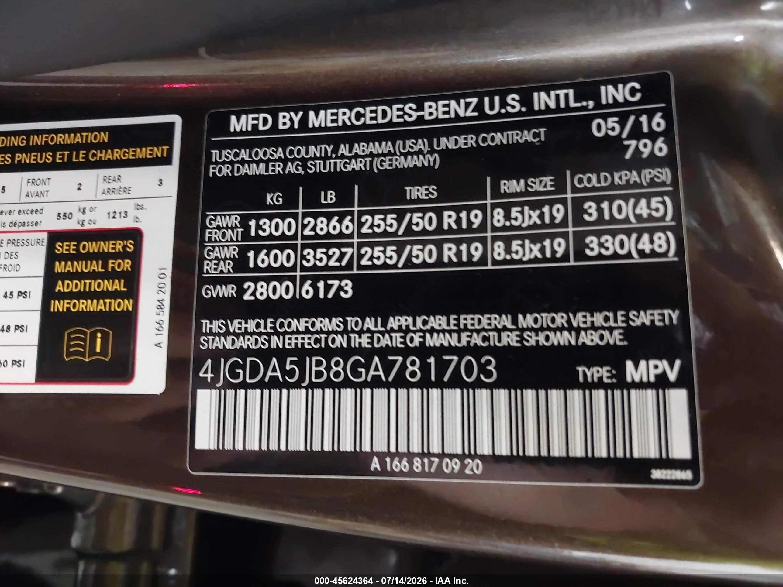 2016 MERCEDES-BENZ GLE 350 GLE350