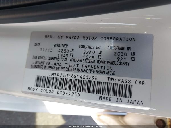 2016 MAZDA MAZDA6 I SPORT