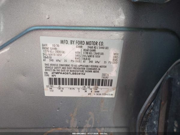 2020 FORD EDGE SE — I9