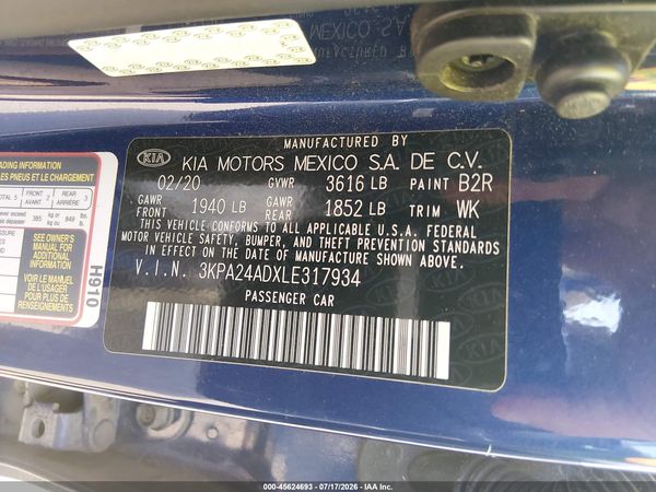 2020 KIA RIO S