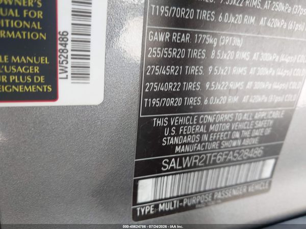 2015 LAND ROVER RANGE ROVER SPORT 5.0L V8 SUPERCHARGED