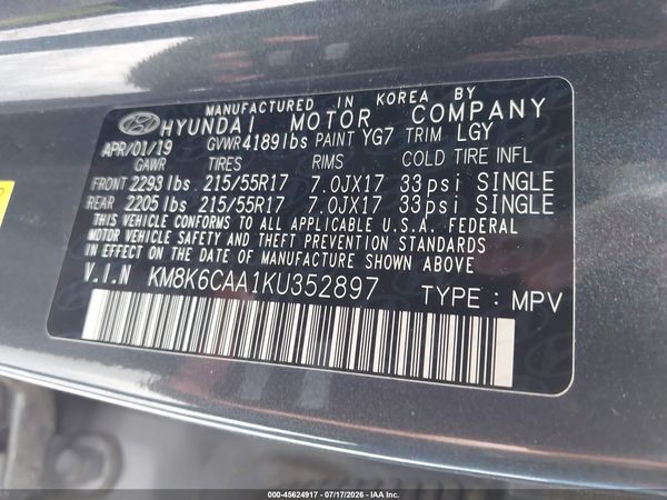 2019 HYUNDAI KONA SEL
