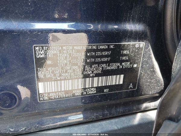 2020 TOYOTA RAV4 XLE
