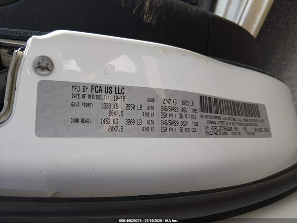 2019 CHRYSLER PACIFICA LIMITED — I9