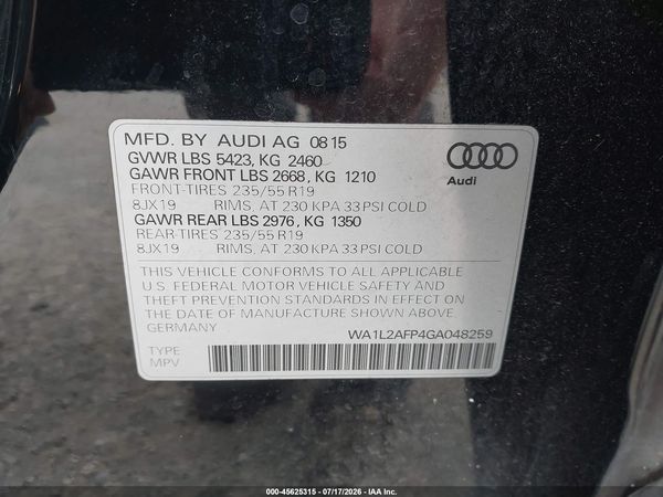 2016 AUDI Q5 2.0T PREMIUM