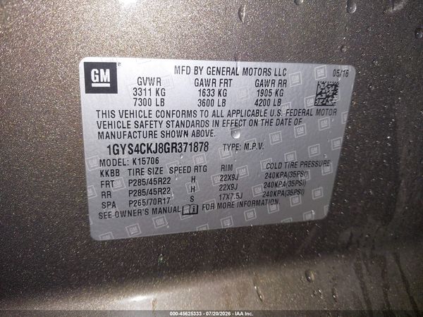 2016 CADILLAC ESCALADE PREMIUM COLLECTION