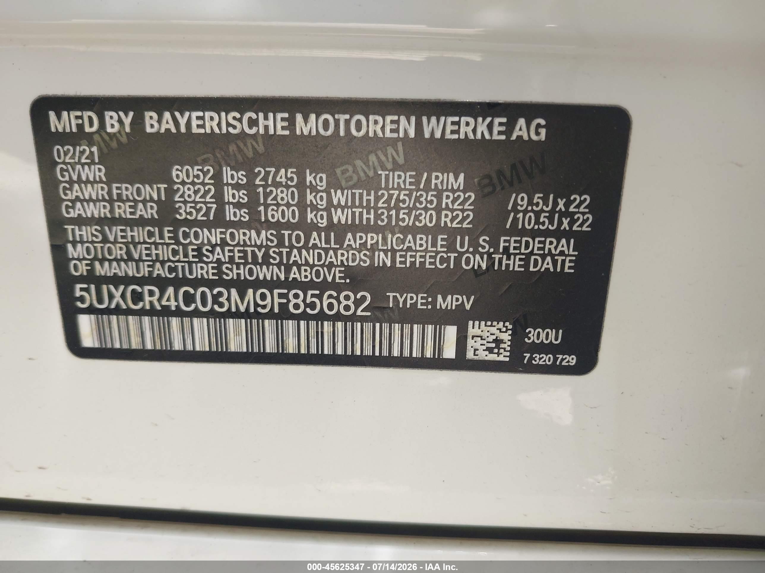 2021 BMW X5 SDRIVE40I