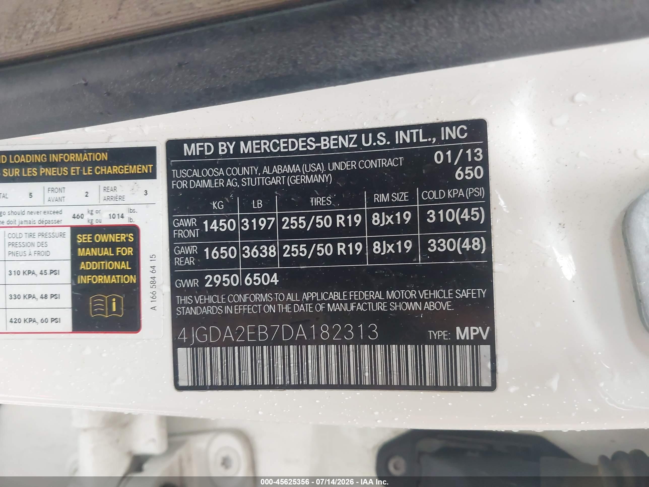 2013 MERCEDES-BENZ ML 350 BLUETEC ML350 BLUETEC 4-MATIC