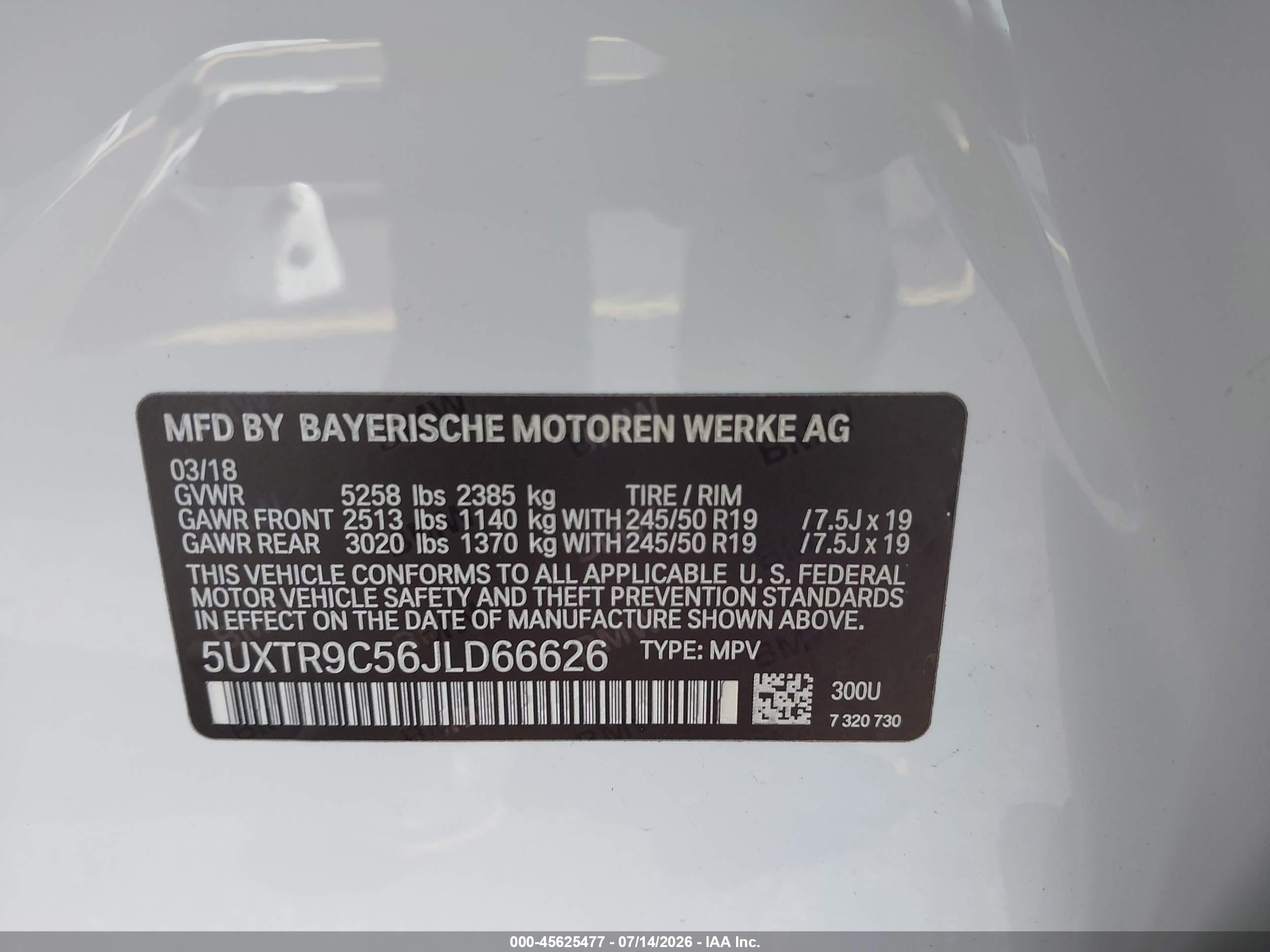 2018 BMW X3 XDRIVE30I