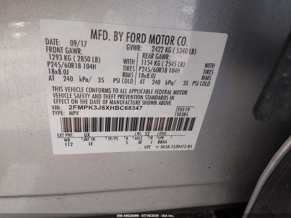 2017 FORD EDGE SEL