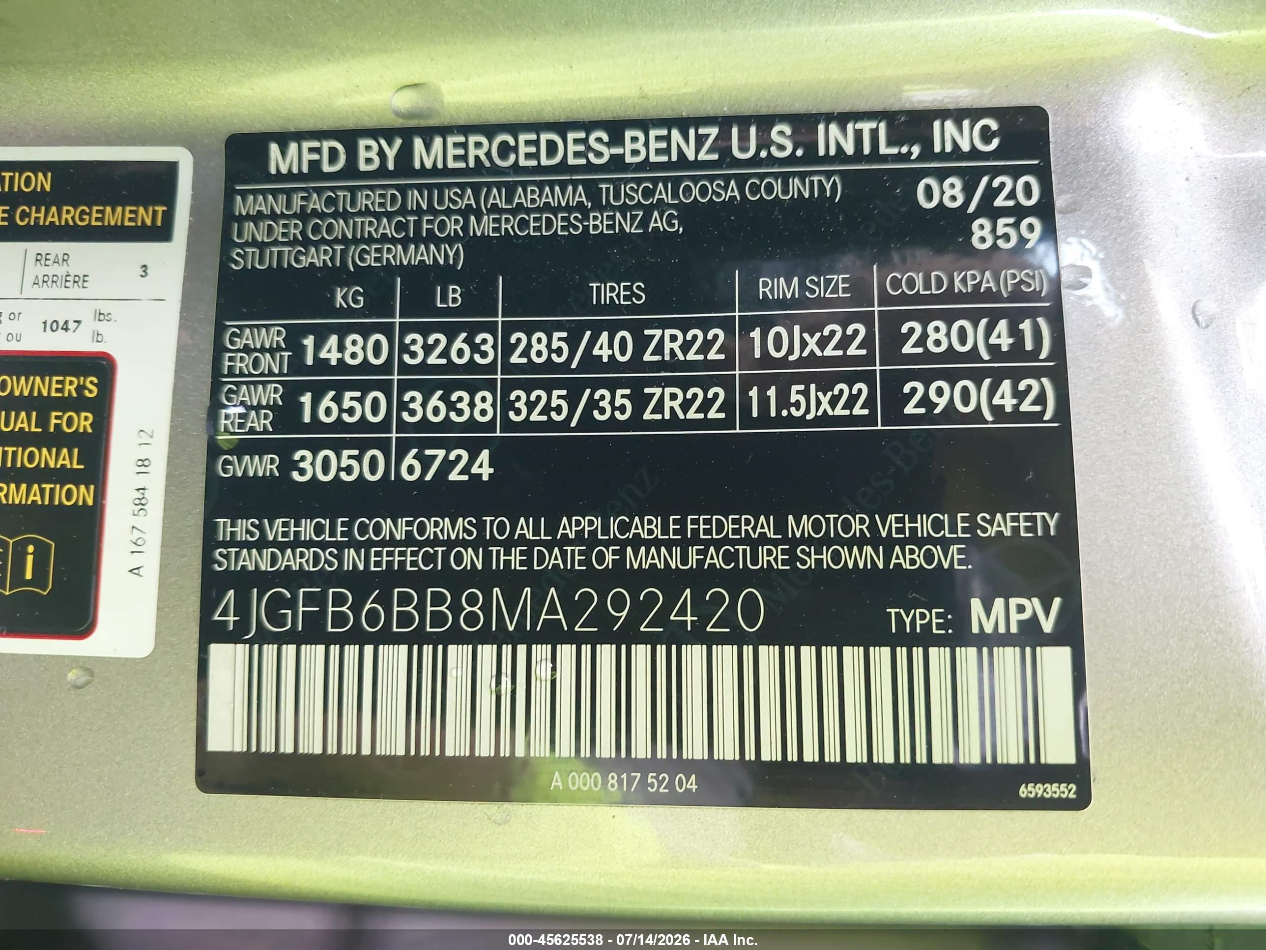 2021 MERCEDES-BENZ AMG GLE 53 4MATIC