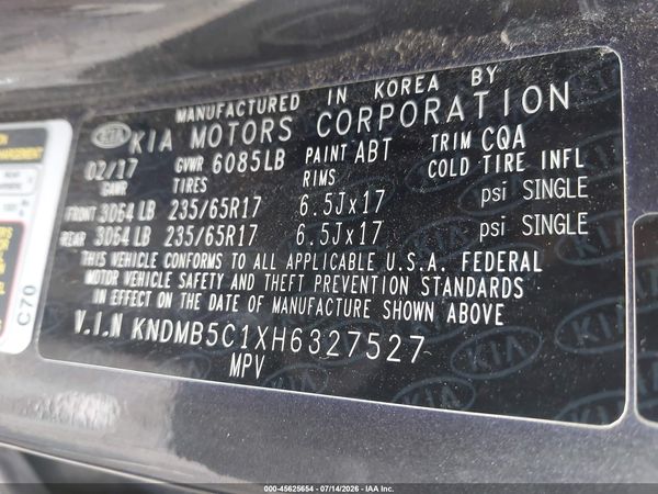 2017 KIA SEDONA LX
