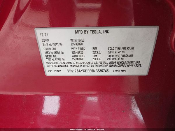 2022 TESLA MODEL Y