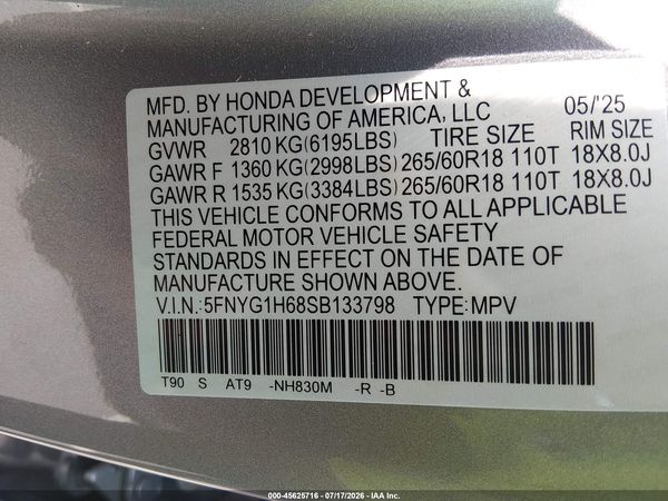2025 HONDA PILOT TRAILSPORT
