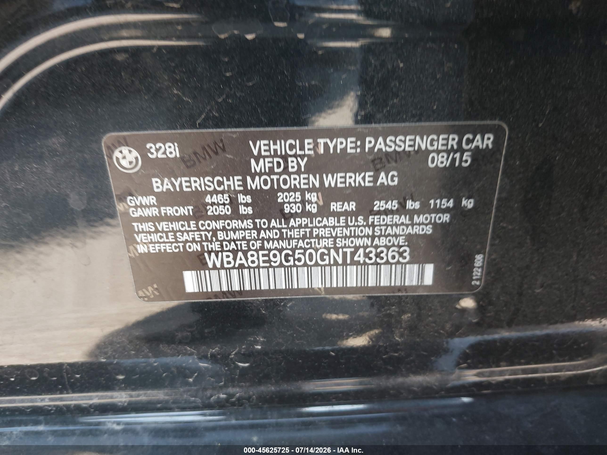 2016 BMW 328I SA