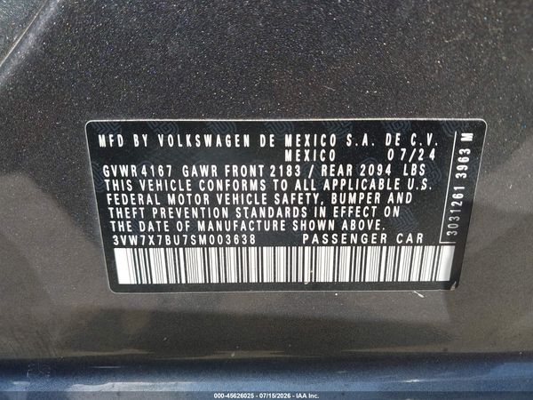2025 VOLKSWAGEN JETTA 1.5T SE — I9