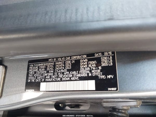 2017 VOLVO XC60 T6 DYNAMIC