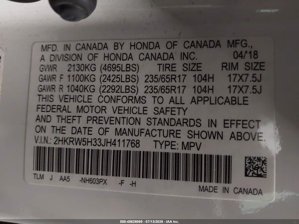 2018 HONDA CR-V LX