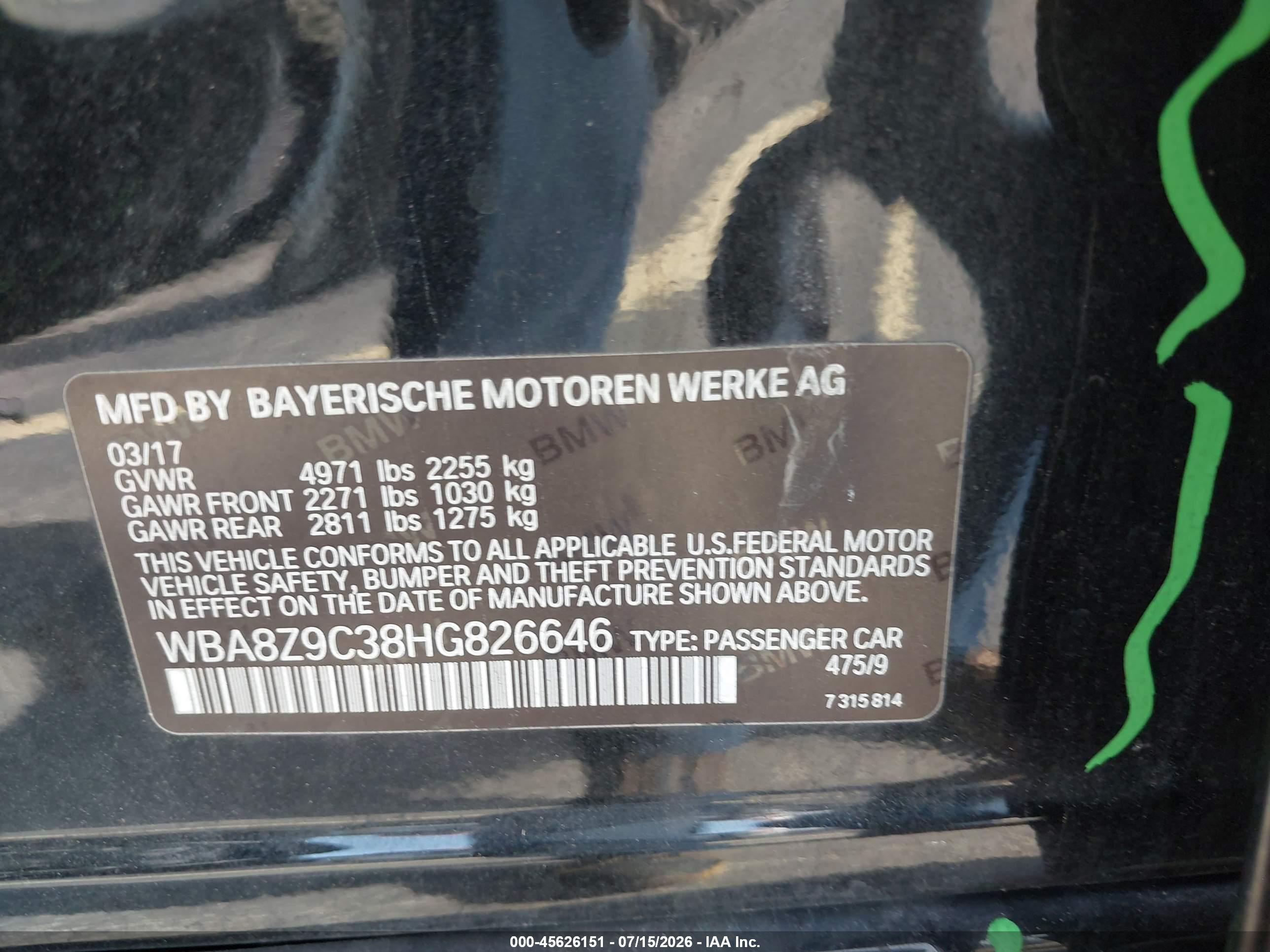 2017 BMW 330I GRAN TURISMO XDRIVE
