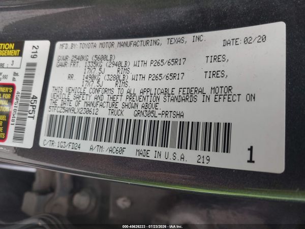 2020 TOYOTA TACOMA TRD SPORT