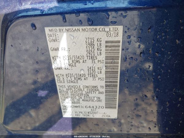 2018 NISSAN PATHFINDER PLATINUM