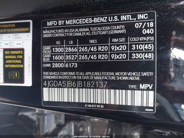 2018 MERCEDES-BENZ GLE 350 GLE350