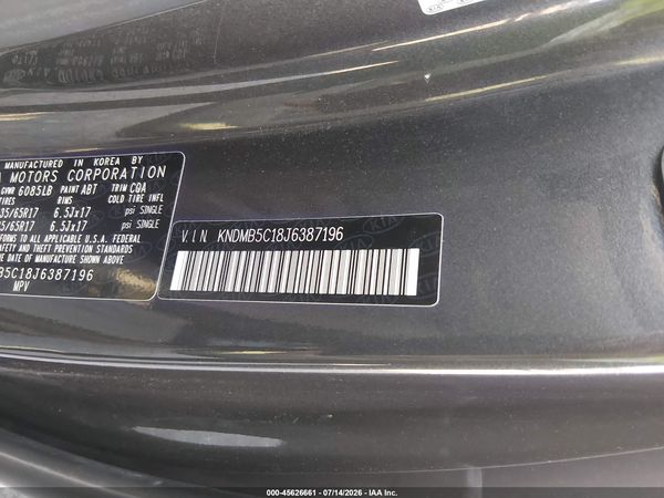 2018 KIA SEDONA LX