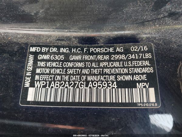 2016 PORSCHE CAYENNE S