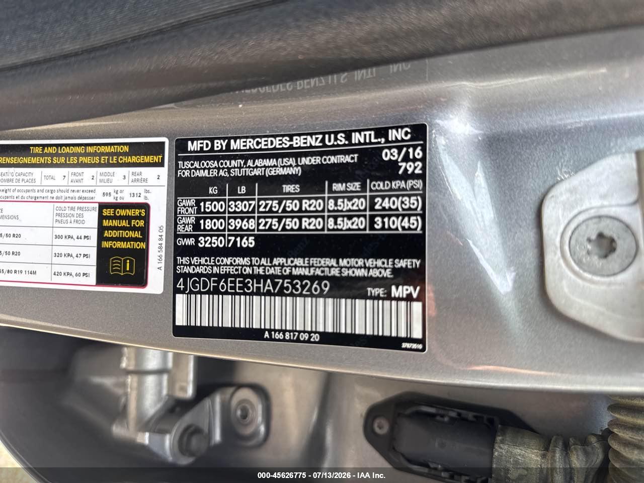 2017 MERCEDES-BENZ GLS 450 4MATIC