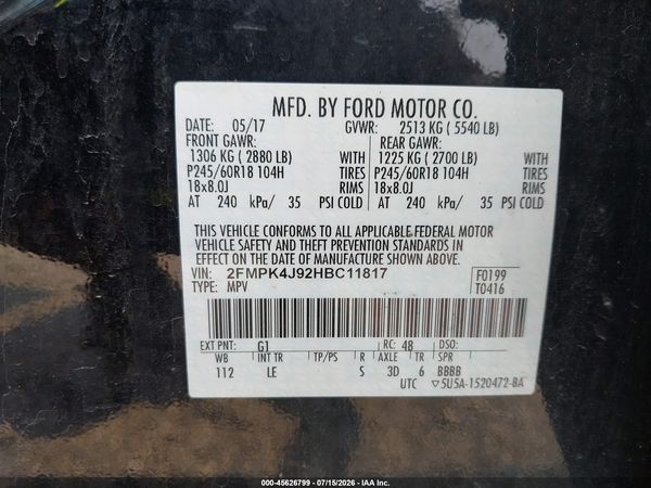 2017 FORD EDGE SEL