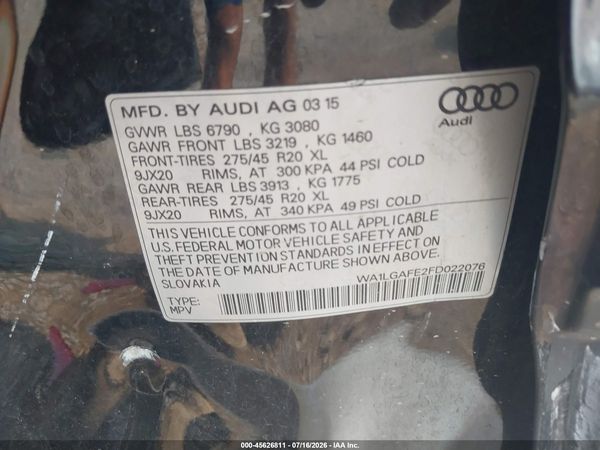 2015 AUDI Q7 3.0T PREMIUM