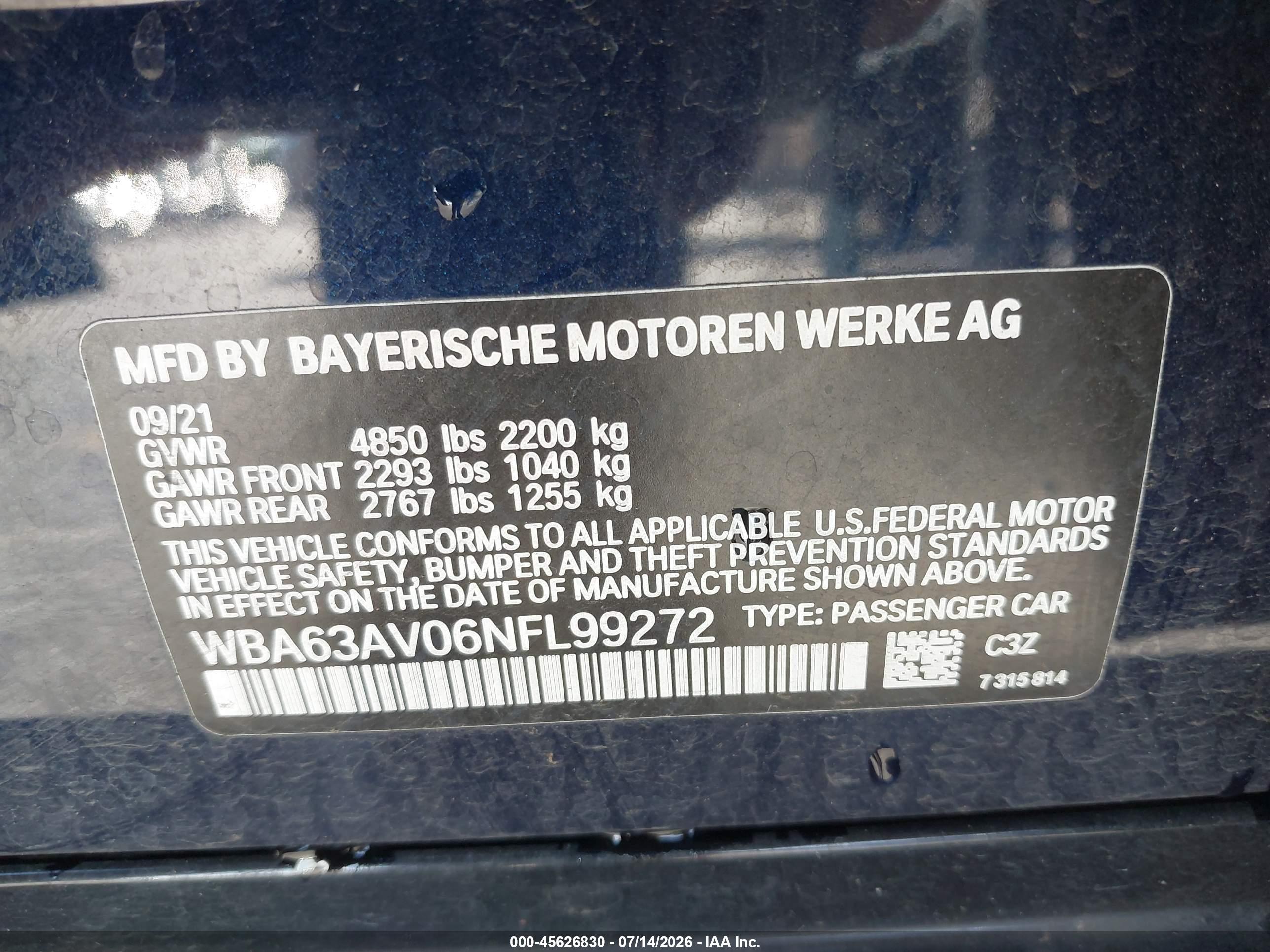 2022 BMW 430I GRAN COUPE