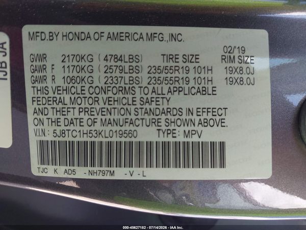 2019 ACURA RDX TECHNOLOGY PACKAGE