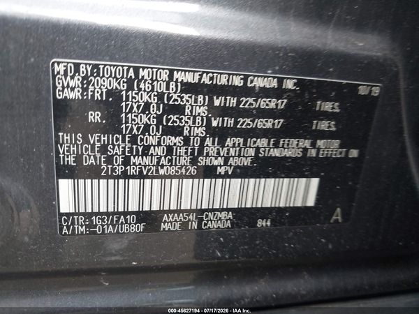 2020 TOYOTA RAV4 XLE